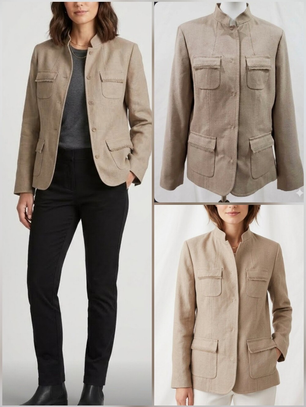 💙Liz Claiborne blazer tan utility blazer 🤍Size 14 *NEW!